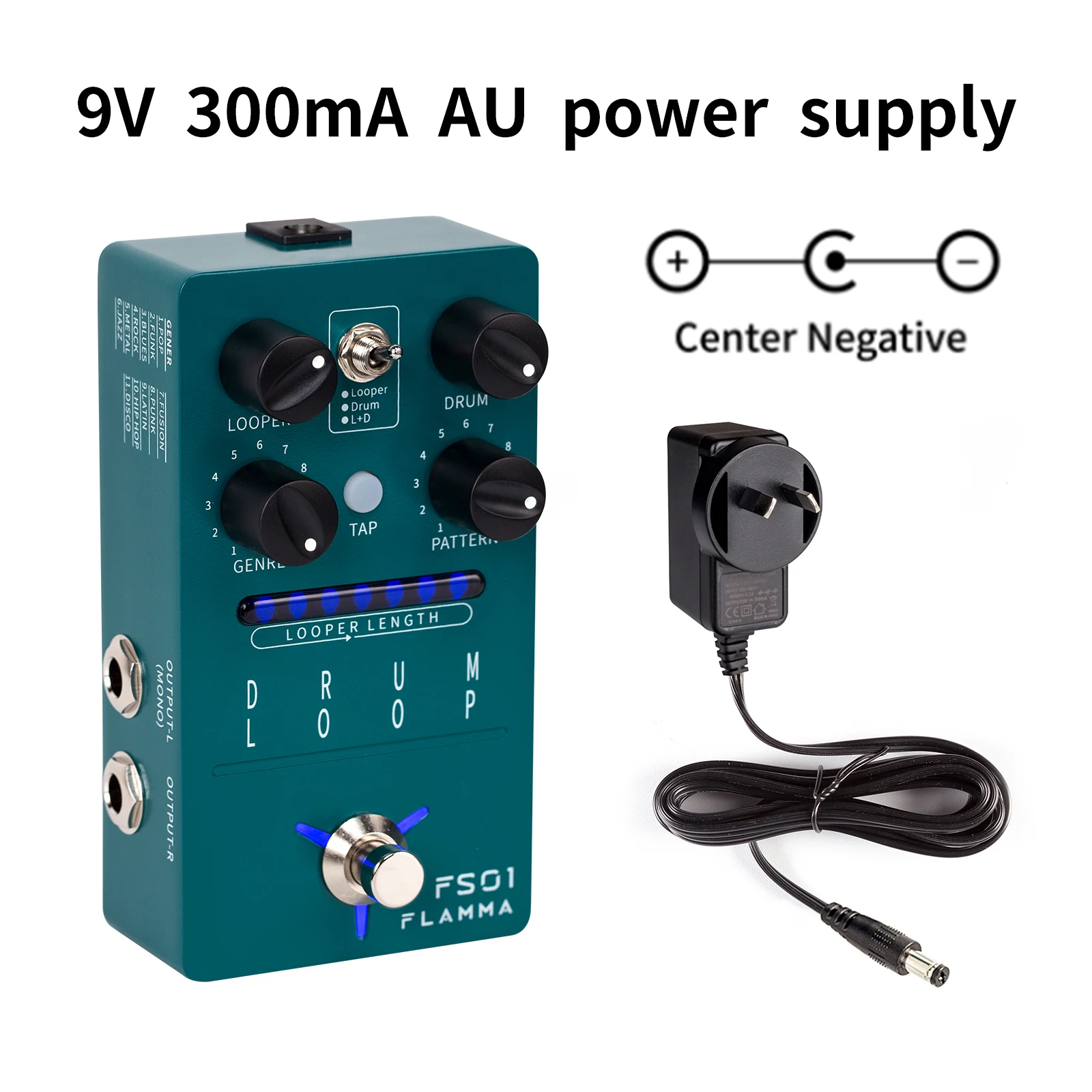 FLAMMA FS01 DRUM LOOP エフェクター　ルーパー Amazon.com: FLAMMA FC01 Looper Pedal Drum Machine 2 in 1