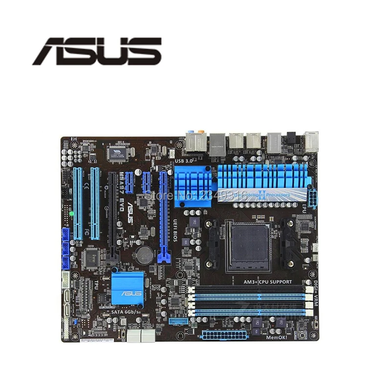 Для ASUS M5A97 EVO б/у Настольный для 970 материнская плата Socket AM3+ DDR3 USB3.0 SATA3