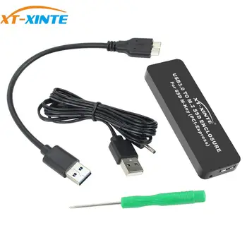 

XT-XINTE Micro USB3.0 to M.2 PCI-E SSD Enclosure for NGFF PCI-E M-KEY PCIE Support AHCI LM900 for 2230 2242 2260 2280 SSD