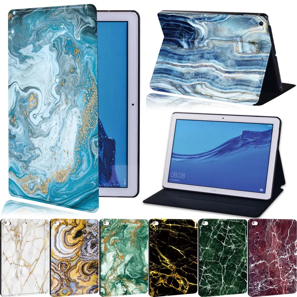 

Marble Pattern Case for Huawei MediaPad T3 8.0"/T3 10 9.6" Fashionable Leather Stand Tablet Cover for MediaPad T5 10 10.1"