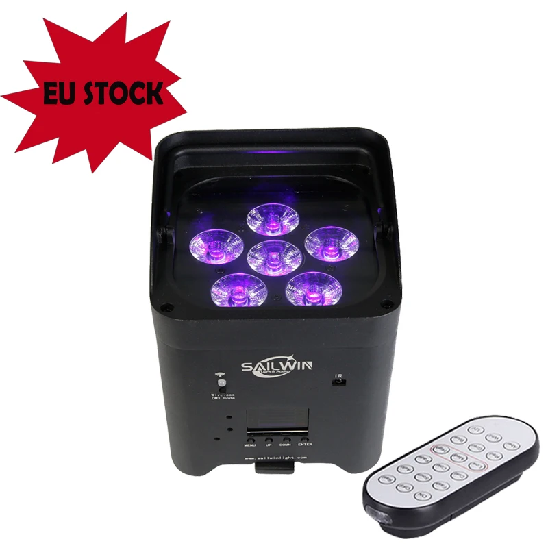 DMX512 DJ Смарт Питание от батареи WIFI светодиодный светильник Par 6X18W 6 в 1 RGBAW УФ