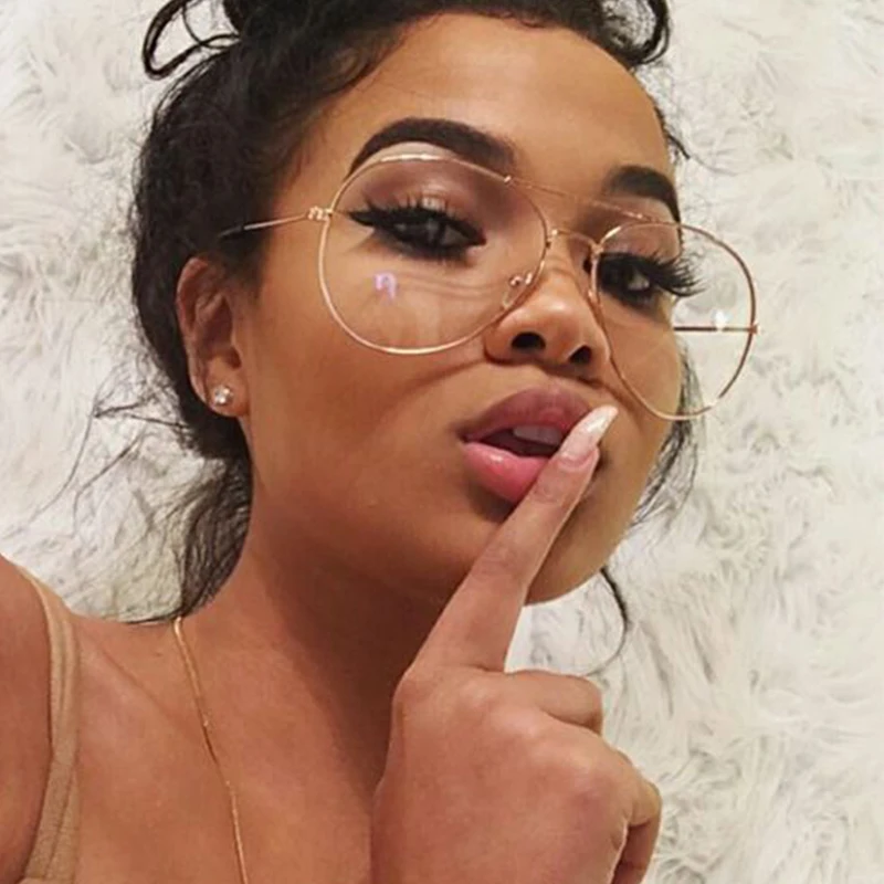 Прозрачные женские очки пилота черная оправа для очков прозрачные линзы