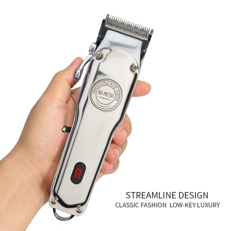 Professional electric hair trimmer all-metal barber hair clipper men cordless hair cutter machine hair cut magic rechargeable