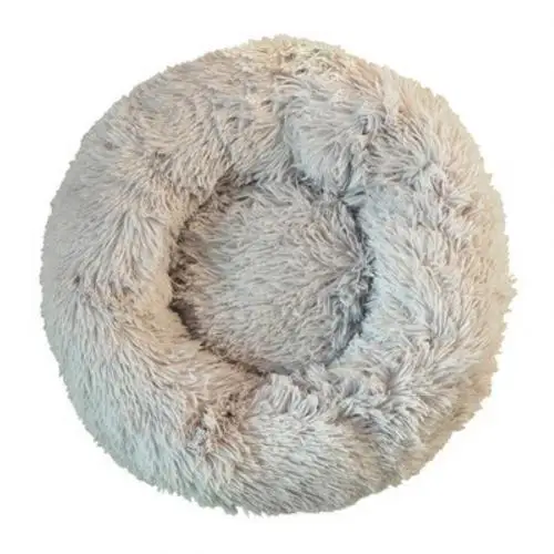 Зимняя круглая мягкая плюшевая подушка для домашних животных, собак, щенков, кошек, теплый спальный домик для питомника - Цвет: Grey