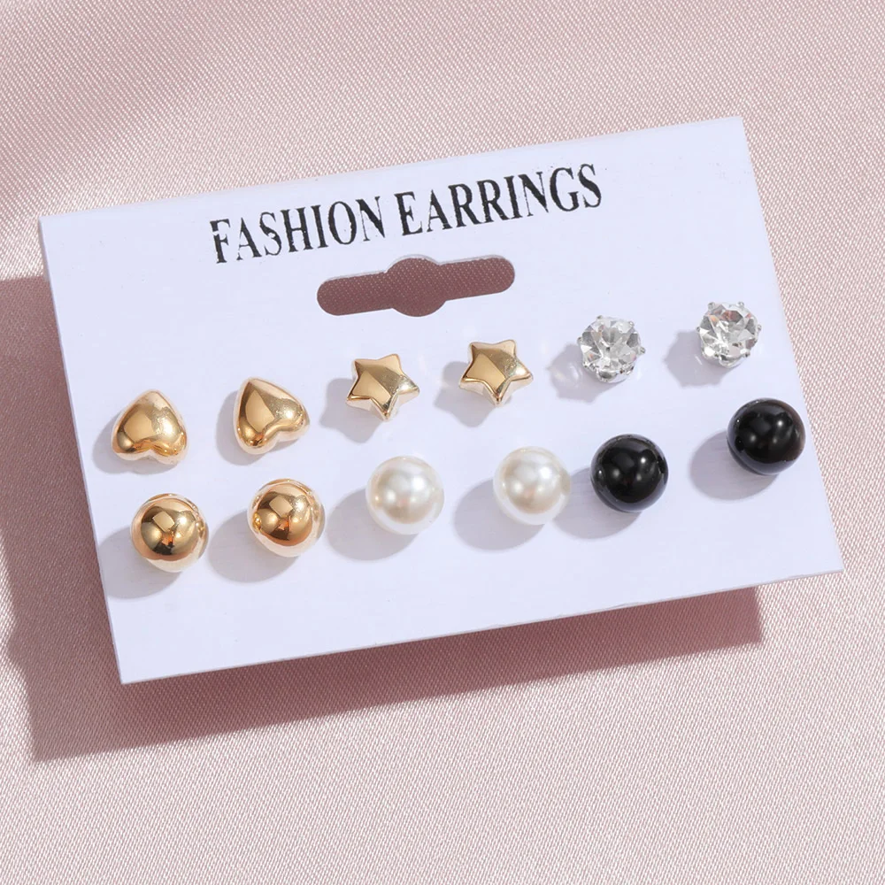 6 Pairs/Set Vintage Acrylic Earring Statement Tassel Earrings Korean Dangle Drop Earrings for Women 2020 Fashion Earings Jewelry