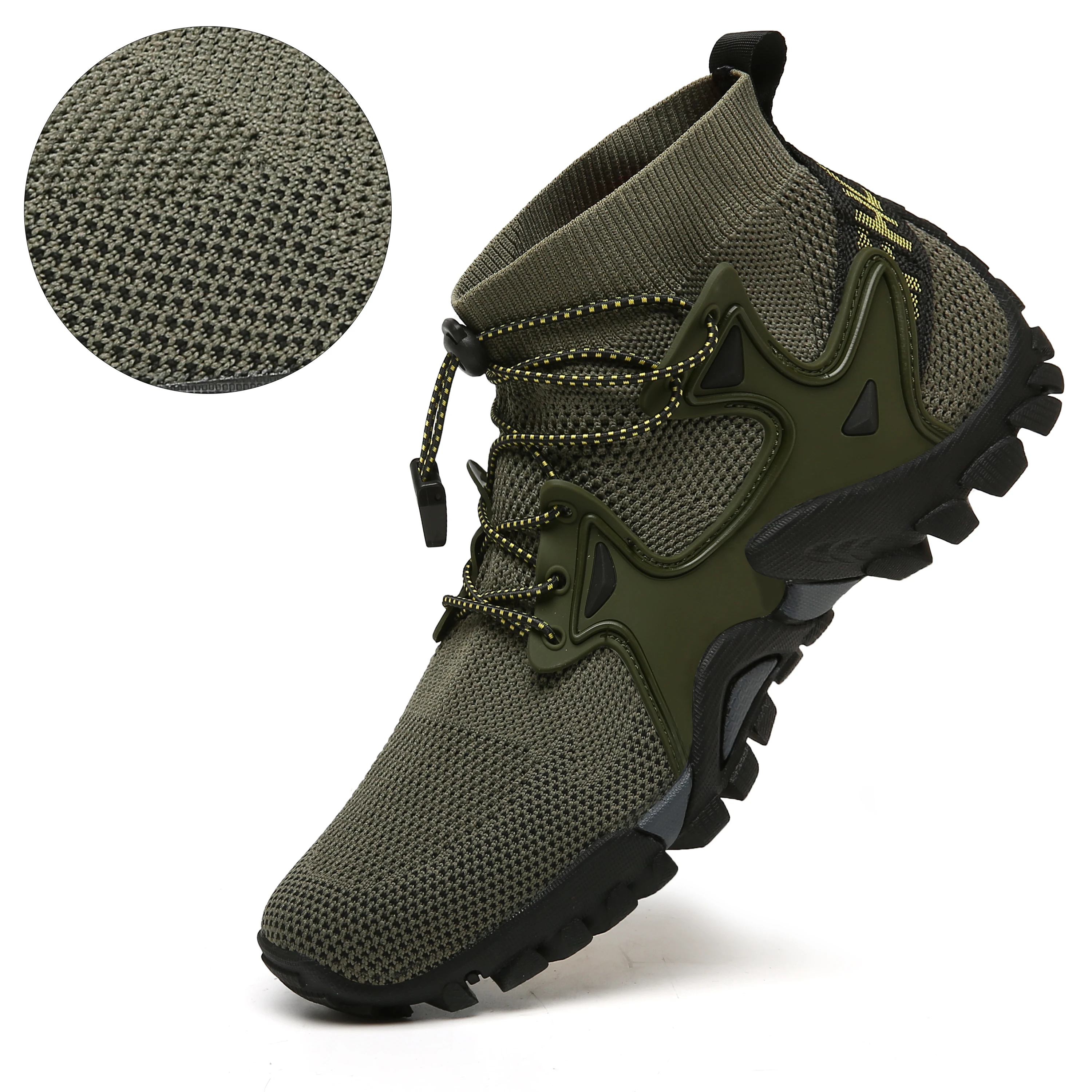 Water Shoes Aqua Shoes Diving Shoes Barefoot Shoes High-Top Breathable Upstream Shoes For Men Flying Weaving Climbing Sneakers Unisex Non-Slip Shock-Absorbant Fishing Zapatillas