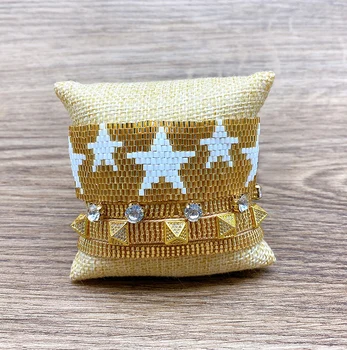 

Rttooas MIYUKI Beads Bracelets Women Gold Stars Cuff Bracelet Fashion Rivet Jewelry Pulseras Mujer 2020 Handmade Loom Bead