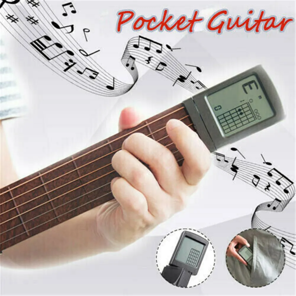 

1Pcs Portable Guitar Chord Trainer Pocket-Guitar Practice Tools LCD Musical Stringed Instrument Chord Trainer Tools for Beginner