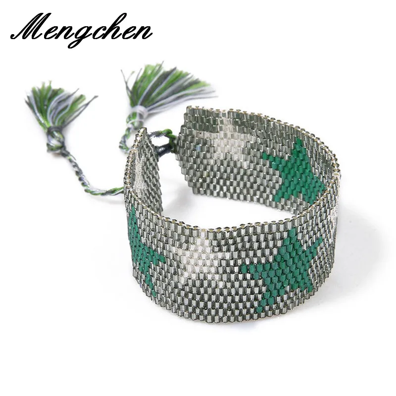 Новая мода ручной работы Тканые Красочные Звезды кисточкой для женщин ювелирные браслеты Frienship массивный браслет