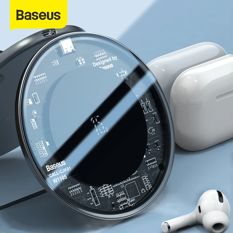 Baseus 15 Вт Беспроводное зарядное устройство для быстрой зарядки iPhone 12X11 Max Airpods