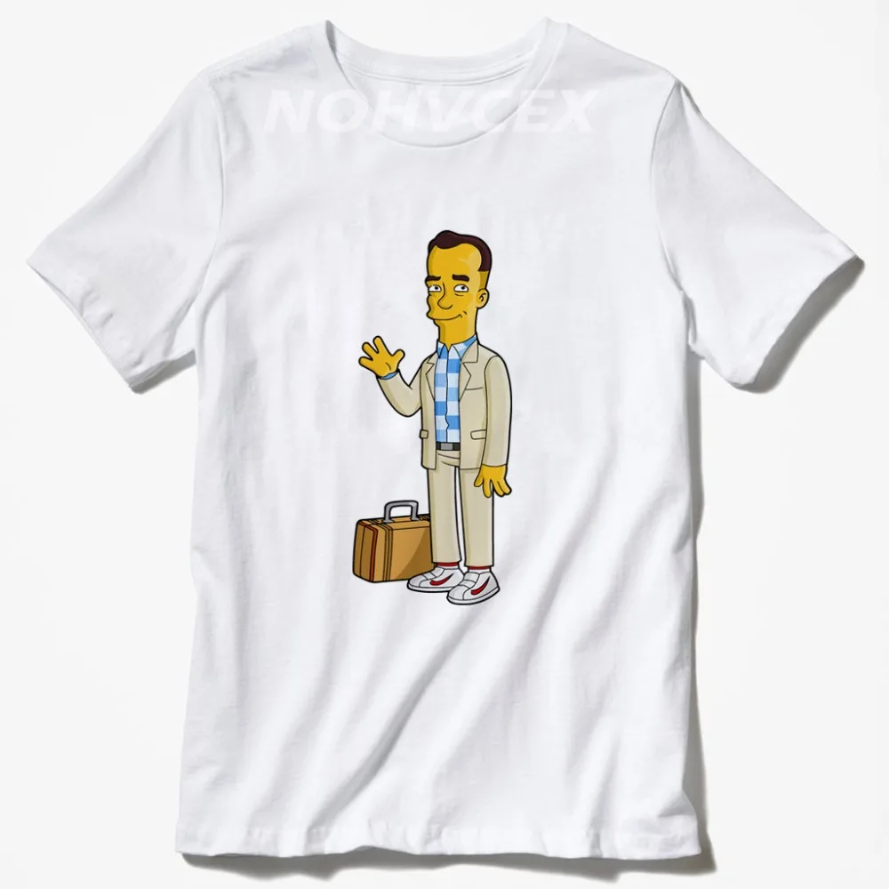 Forrest Gump fashion short sleeve men's tee shirts tops cotton casual t | Мужская одежда
