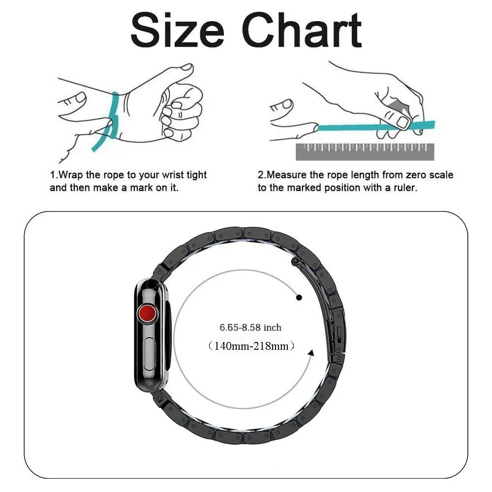 Стальной ремешок из нержавеющей стали для Apple Watch1 2 3 38 мм 40 мм Iwatch Series 4 5 42 мм 44 мм ремешок для браслета