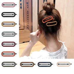 1 pc Elegant Style Geometric Oval Hairpin Simple Plastic Resin Candy Color Hair Accessories
