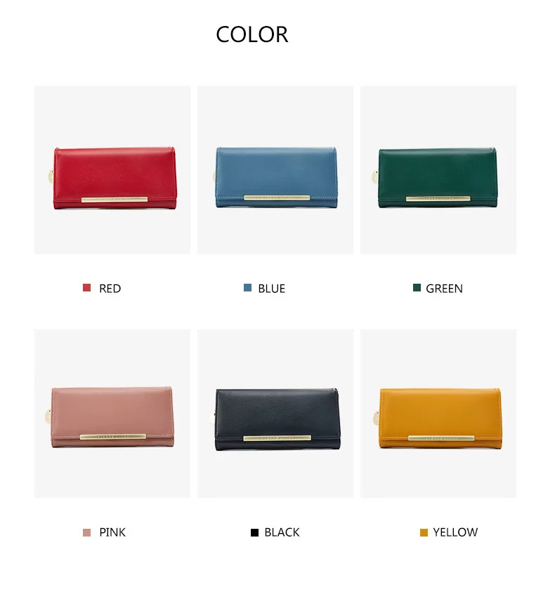 YIZHONG Leather Luxury Wallet for Women Many Departments Women Wallets Card Holder Purse Female Purses Long Clutch Carteras