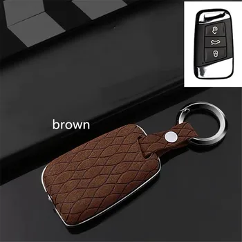 

key cover Genuine Leather Galvanized Alloy For Skoda Superb A7 For Volkwagen Passat B8 VW Golf Gte Car Styling