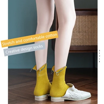 

Creative New Design Women Socks Korean Fashion Cotton Crew Sock For Girls Pile Heap Funny Long Socks Harajuku Casual Street Sox