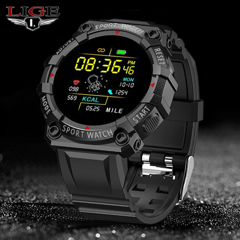 LIGE New Men Smart Watch Women Waterproof Multifunctional Watch 1.44 Inch Screen Health Fitness smartwatch Men For Android IOS