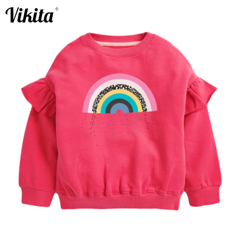 

VIKITA Kids Girls Autumn Sweatshirt Clothes Toddlers Cotton O Neck Sweatshirt Kids Casual Cartoon Tops Children Clothes