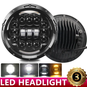 

400W 7" Round LED Headlight Hi/Low Beam Light Halo Angle Eyes DRL Headlamp For Jeep 97-2017 Wrangler JK LJ Suzuki Samurai Lada
