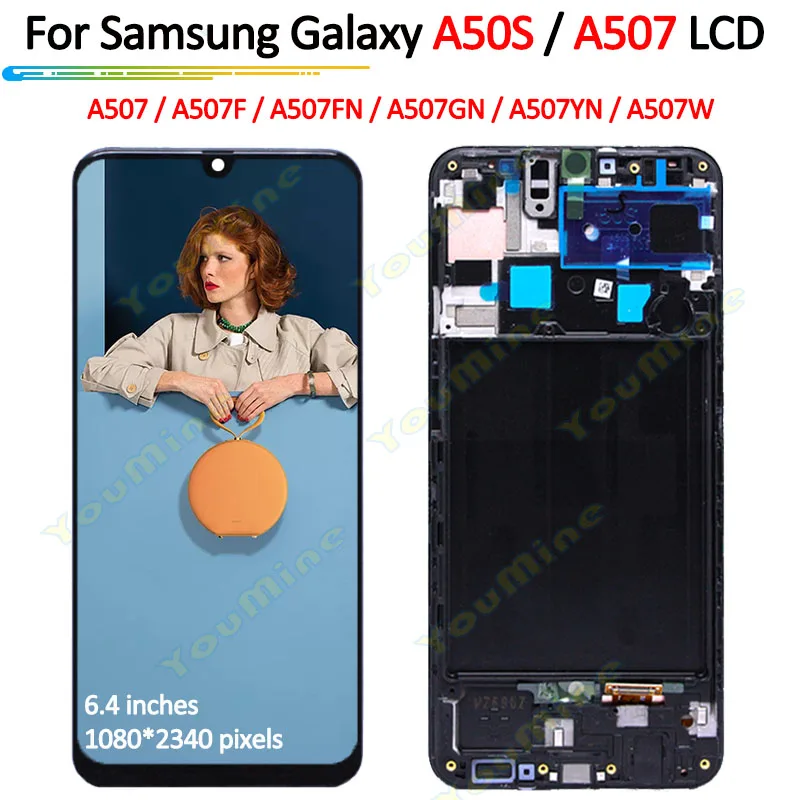 ЖК-дисплей для Samsung Galaxy A50S сенсорный экран дигитайзер A507FN A507F с заменой в сборе A507 |