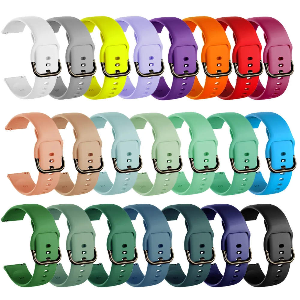 20mm 22mm Silicone Band for Samsung Galaxy Watch 3 42mm 46mm Active 2 Gear S2 S3 Soft