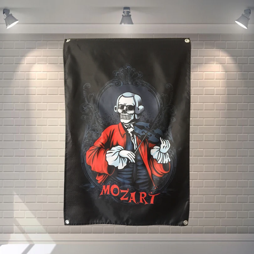 

"MOZART" Large music festival Party background decoration poster banner hanging painting cloth art 56X36 inches