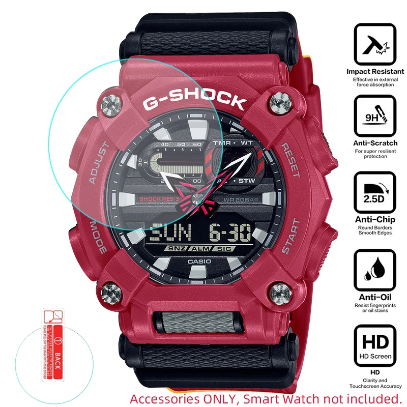 Copertura Di Vetro Dura Della Pellicola Della Protezione Dello Schermo Per Casio G-Shcok Ga-900/2100 Gbd-100/H1000 Gst-B100/B200/B300 Ae-1500Wh Prg-24