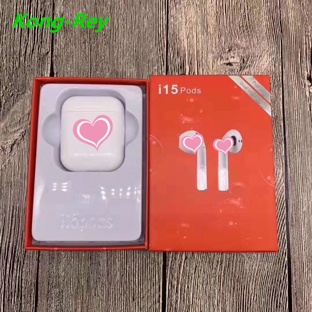 Kong-Rey I15 Pods Tws Mini Fones De Ouvido Sem Fio Bluetooth 5 0 3d Baixo Tamanho Inteligente Bonito pk w1 чип i20 i30 i60 tws |