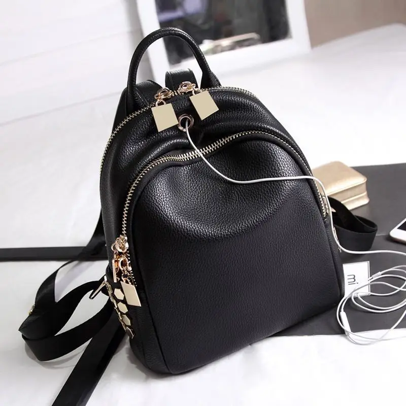 

Both Shoulders Package Woman Genuine Leather Tide 2019 Mini- Concise Cowhide School Wind All-match Small Backpack