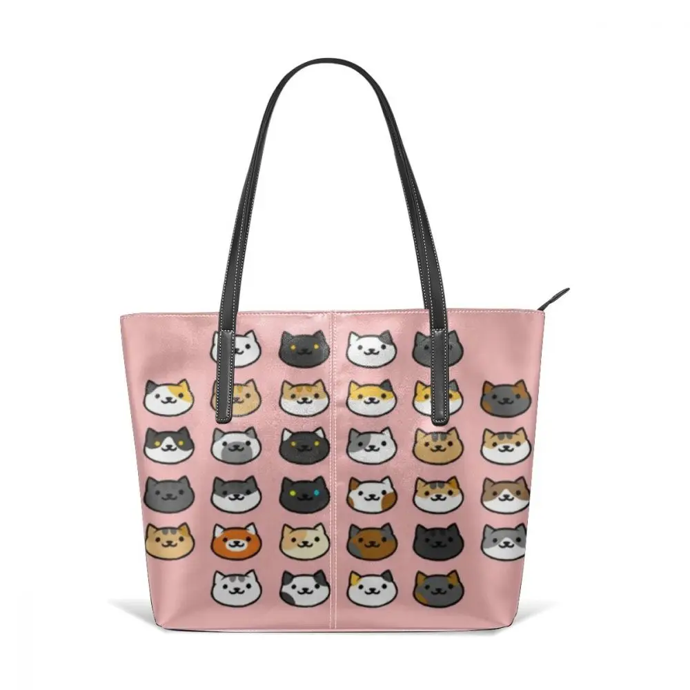 Neko Atsume Сумочка Neko Atsume Топ-ручка сумки узор трендовая кожаная сумка подростковый Университет высокое качество женские сумки
