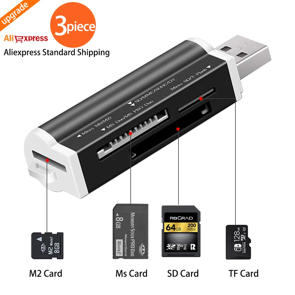 20X Lots High Speed Mini USB2.0 Micro SD TF Memory Card Reader Adapter Universal 