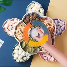 Кухонный органайзер, коробка для еды, конфет, вращающаяся коробка для закусок, цветочный дизайн, коробка для хранения еды, влагостойкий органайзер, украшение стола N8