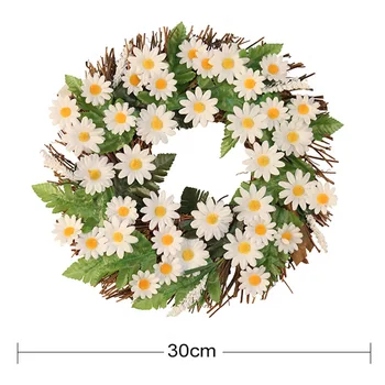 

Artificial Daisy Flowers Floral Wreath Door Hanging Garland Wedding Window Decor