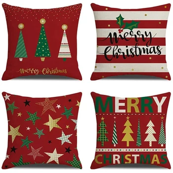 

Throw Pillow Covers Outdoor Pillowcases Winter Home Decorative Pillows for Couch Sofa Bed Breathable Linen