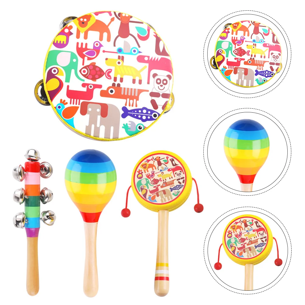 1 Set of Baby Rattle drums Educational Shaking Drum Baby Sleeping Set
