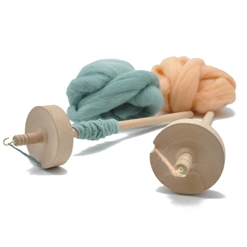 

1 Hot Selling Wood Spindle Top Gyro Yarn Rotation Hand Carving Wooden Tool Gift Sewing Accessories