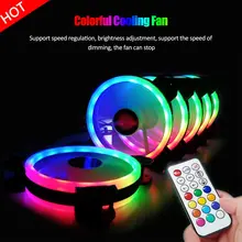Ventilateur de refroidissement RGB 120mm, télécommande 12V pour CPU 4 broches, Support de refroidissement ID, ventilateur coloré 4 lignes, 3 pièces