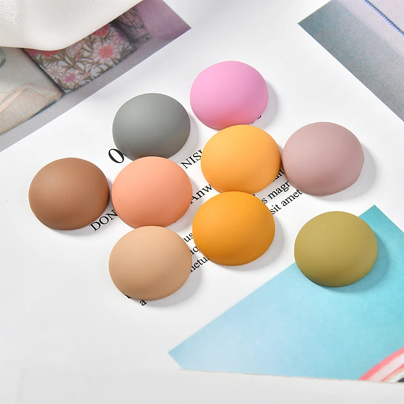 

Wholesale 100pcs 19mm Resin Cabochon Flatback Half Round Shape Rubber Solid Colors DIY Jewelry Accessories Material Hair Clip
