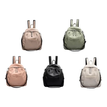

Fashion Ladies Backpack Pu Leather Solid Color Backpack Large Capacity Anti-Theft Backpack Travel Backpack