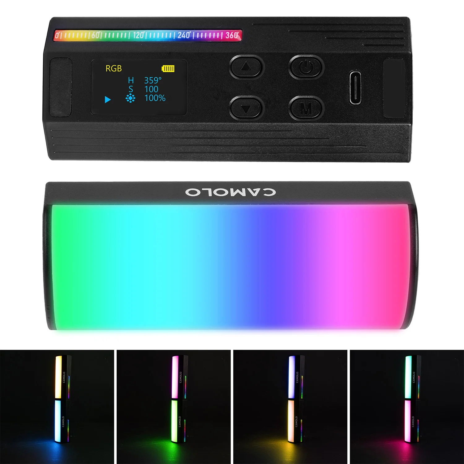 Компактная Магнитная светодиодная RGB трубка CAMOLO осветительная палочка для
