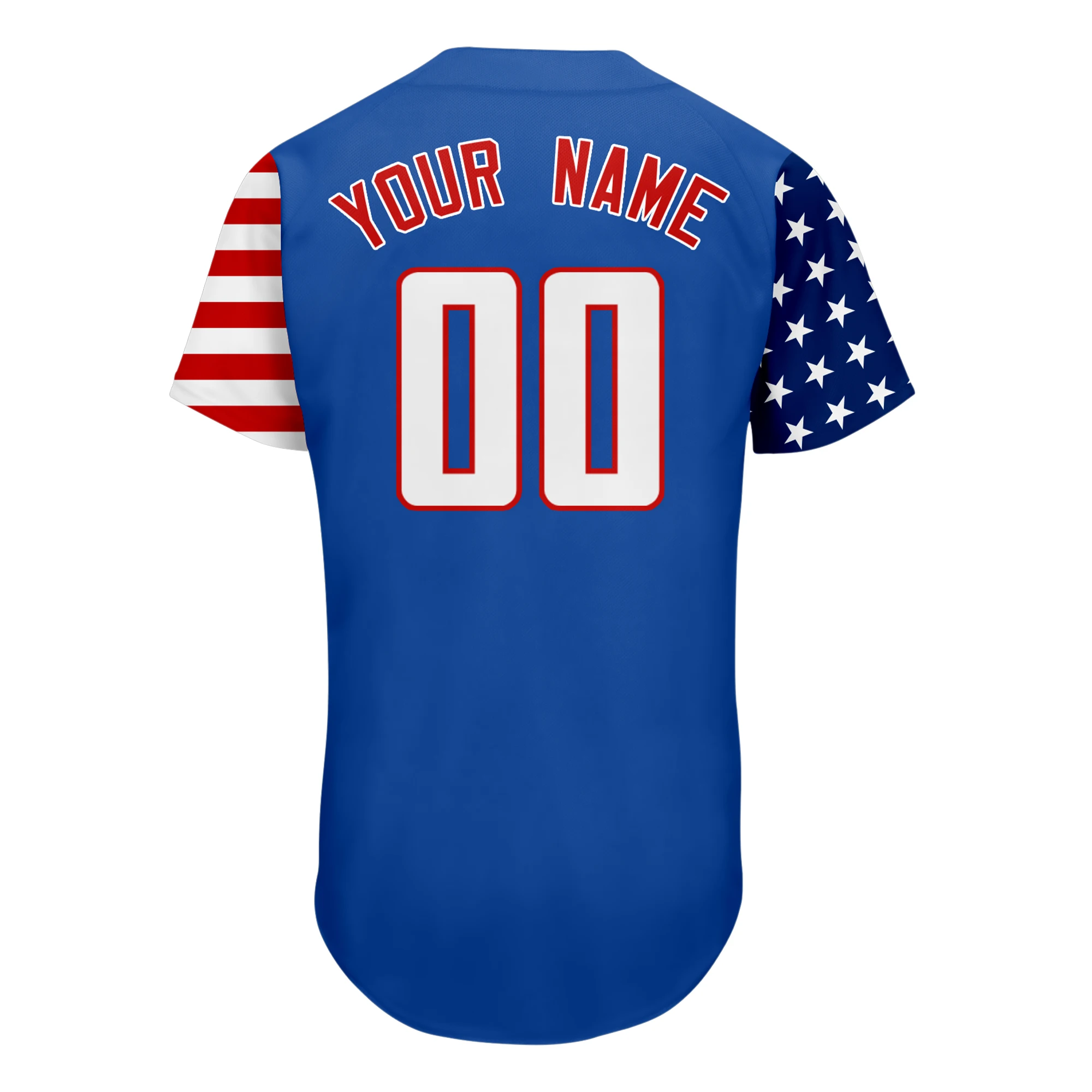 Men/Youth Custom American Flag Baseball Jersey Design Printing