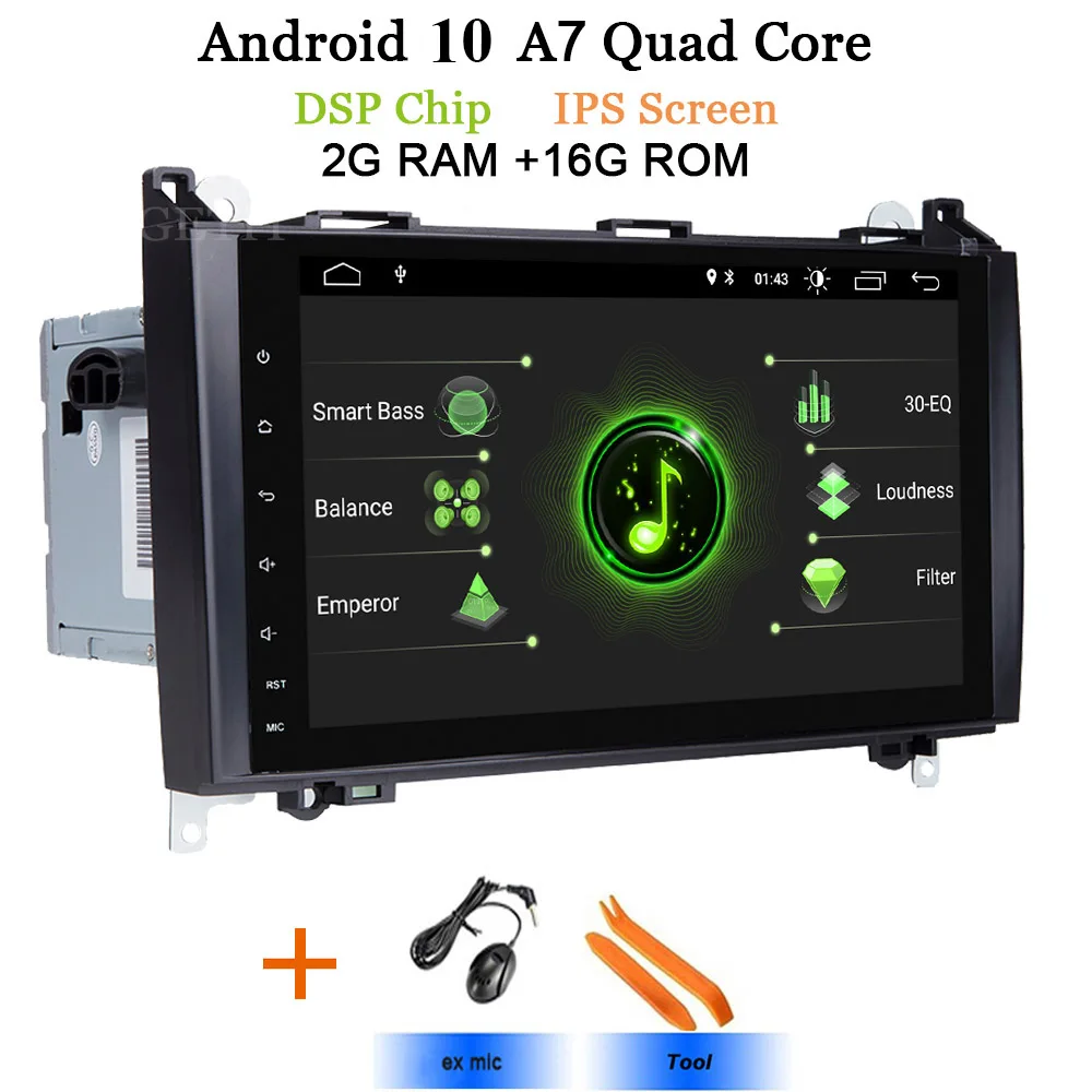 DSP чип ips 2din Android 10 gps головное устройство для Mercedes Benz B200 A B класс W169 W245 Viano Vito W639 Sprinter W906 BT Радио - Цвет: DSP-IPS A7 2G