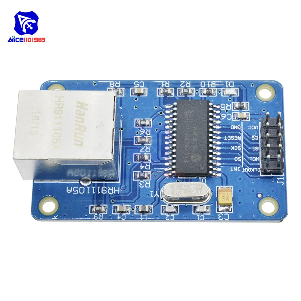 Сетевой модуль diymore ENC28J60 LAN сеть Интернет щит 25 МГц Кристалл AVR 51 LPC STM32 для Arduino Nano