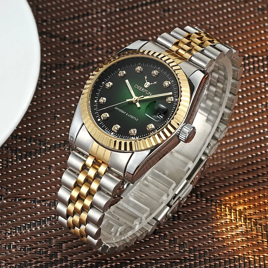 Швейцарские часы oyster perpetual Rolexable datejust MIYOTA, кварцевые классические деловые золотые часы с алмазной поверхностью reloj hombre