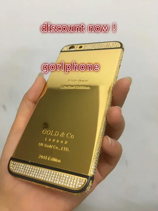 Высокое качество идеальное качество люкс для iphone 6 6s плюс 24 К золотой корпус шасси Зеркало Золото goldco Дубай дизайн задняя дверь