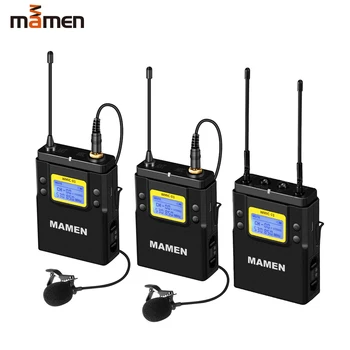 

MAMEN WMIC-01 Condenser Microphone Professional UHF Dual-Channel Digital Wireless Microphone for Camera Phone Video Recording