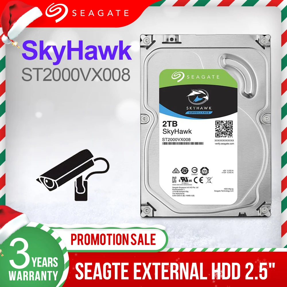 Внутренний жесткий диск Seagate 2 ТБ 3 5 дюйма 5900 об/мин SATAIII 6 HDD для наблюдения 64MBCache