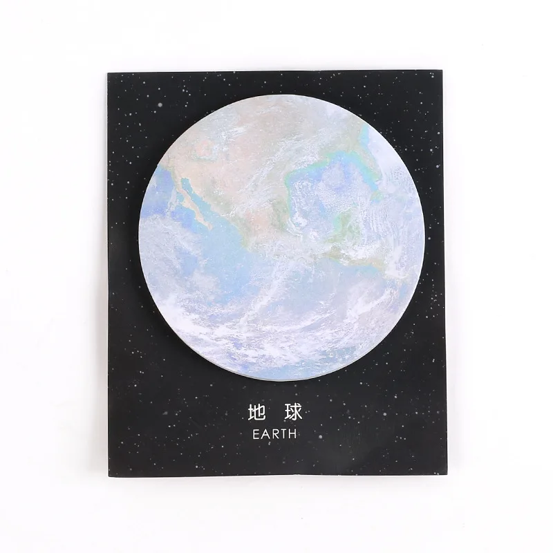 Креативные sci-fi planet post-it Примечания земля Луна Звезда круглые заметки pad Южная Корея канцелярские N times post