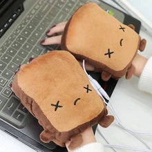 Милые домашние перчатки с подогревом, 2 стиля, мягкие плюшевые, 5 В, электрические зимние перчатки с подогревом, прочные, для офиса, подарок, питание от USB