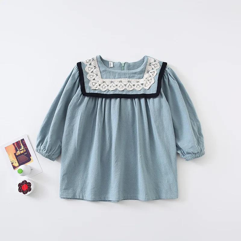 Sodawn/ детская одежда; новое осеннее платье для девочек; платье принцессы на Хэллоуин для малышей; вечерние платья с длинными рукавами для маленьких девочек - Цвет: BZ533-Blue